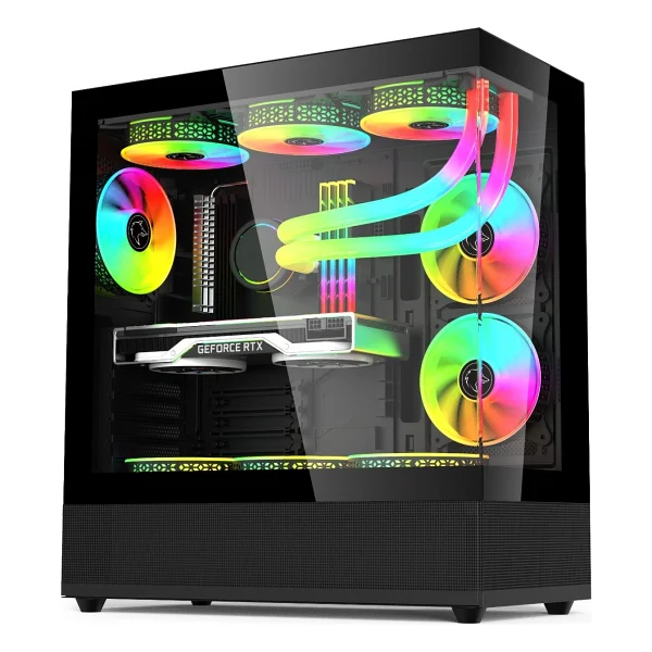 Gametech Phantom 6 x 120 MM RGB Fanlı Oyuncu Bilgisayar Kasası Siyah - Görsel 6