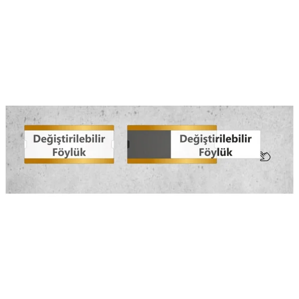Özel Kampanya 10 lu Paket Değiştirilebilir Kapı İsimliği Gold Seri Özel Tasarım - Görsel 2