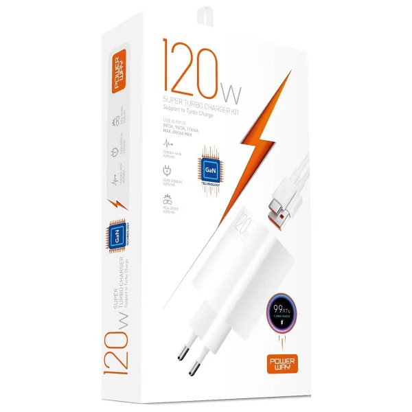 Powerway M120S 120 W Type-C Kablolu Hızlı Şarj Aleti - Görsel 3