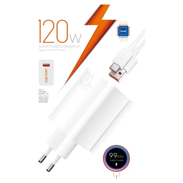 Powerway M120S 120 W Type-C Kablolu Hızlı Şarj Aleti - Görsel 2