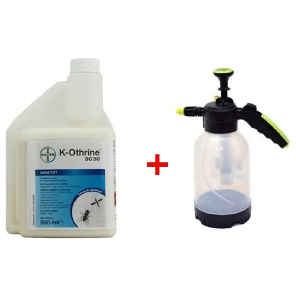 Bayer K-Othrine Sc 50 Haşere Ilacı 500 ml + 2 Lt Kimyasala Dayanıklı Şeffaf Ilaçlama Pompası - Görsel 2