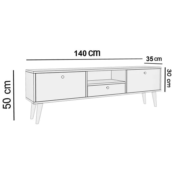 Penta Ceviz 140 Cm Tv Sehpası - Görsel 4