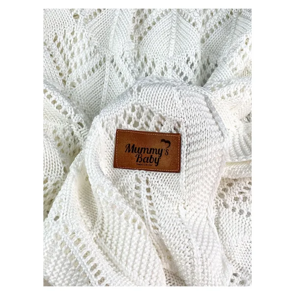 Mummy's Baby Tencel Örgü Dantel 80x100 cm Ekru Bebek Battaniyesi - Görsel 9