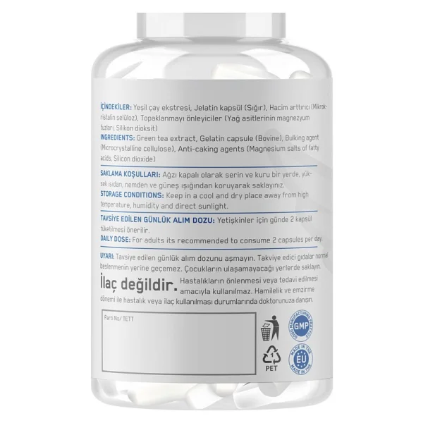 Supplementler Green Tea Extract 120 Kapsül - Görsel 3