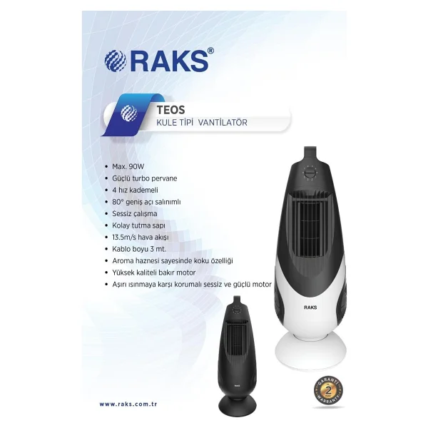 Raks Teos Kule Tipi Vantilatör - Görsel 2