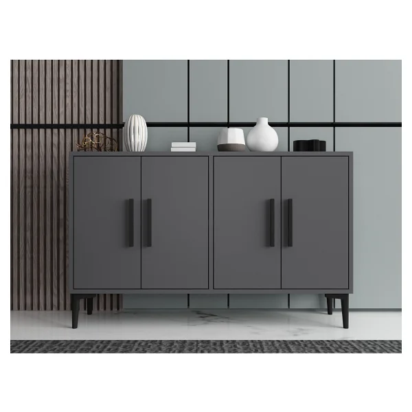 Sert Mobilya Rae Konsol, Tv Sehpası, Mutfak Dolabı, Kahve Köşesi, Çok Amaçlı Dolap - 120 CM - Meşe - Görsel 5