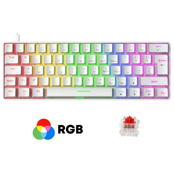 Sarftech T60 Beyaz Red Switch Kablolu Mekanik Oyuncu Klavyesi - Görsel 2
