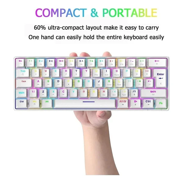 Sarftech T60 Beyaz Red Switch Kablolu Mekanik Oyuncu Klavyesi - Görsel 3