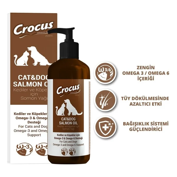 Crocus 200 ml Köpek ve Kediler için Somon Yağı - Görsel 4