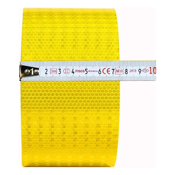 Badem10 Reflektörlü Araç Oto Dış Aksesuar Bant Sarı Reflektif Fosforlu Şerit Bant 7.5 cm 5 Mt İkaz Bandı - Görsel 3