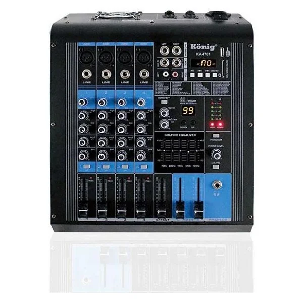 König KA-4701 2x350 W 4 Kanal Power Mikser - Görsel 2