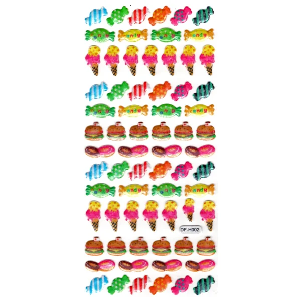 Limmy Işıltılı Sticker Kabartmalı Stiker Defter Planlayıcı Etiket (Dfh002)-18x9cm - Şeker Dondurma - Görsel 2