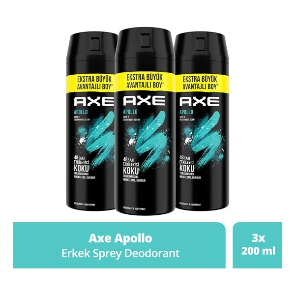 Axe Apollo 200 ml 3 Adet Erkek Deodorant - Görsel 6