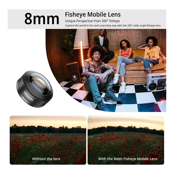 Ulanzi CL-004 8 mm Balık Gözü Telefon Kamera Lensi - Görsel 6