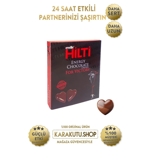 Hilti Hıltı Bitter Çikolata 12'li Karakutu.shop Yüksek Lezzet ve Enerji Sunar - 12 Adet - Görsel 2
