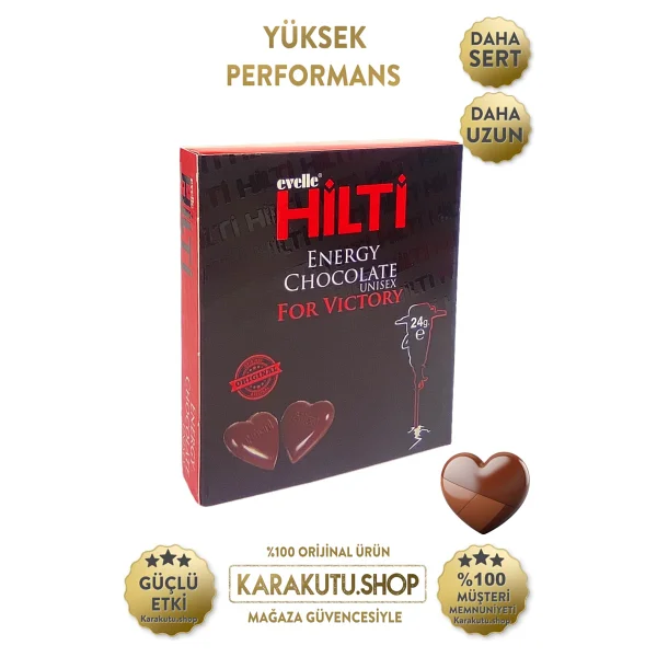 Hilti Hıltı Bitter Çikolata 12'li Karakutu.shop Yüksek Lezzet ve Enerji Sunar - 12 Adet - Görsel 4