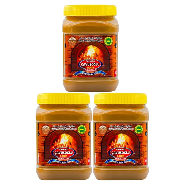 Bozkırlı Çavuşoğlu Çavuşoğlu Odun Ateşinde Çifte Kavrulmuş Kepekli Bozkır Tahini 930 gr x 3 - 2,7 kg - Görsel 2
