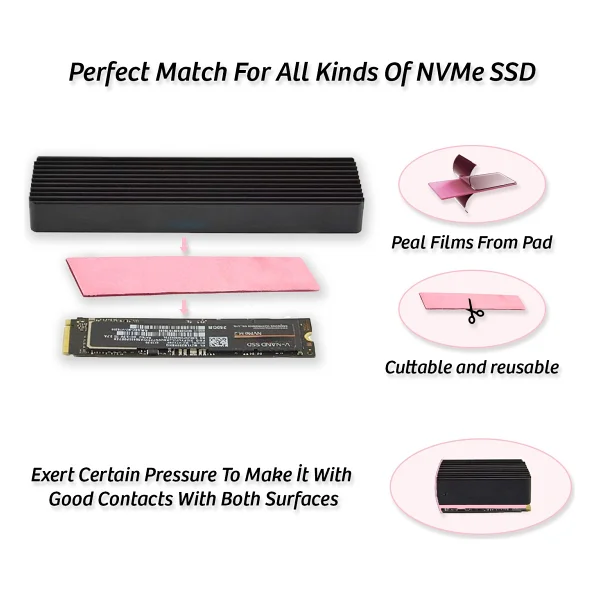 Pullsar SSD Cooler - (2cmx10cm) 1.00MM 12.8W/M-K M.2 SSD Soğutucu Üstün Soğutma Performansı ve Güvenilirlik - Görsel 3