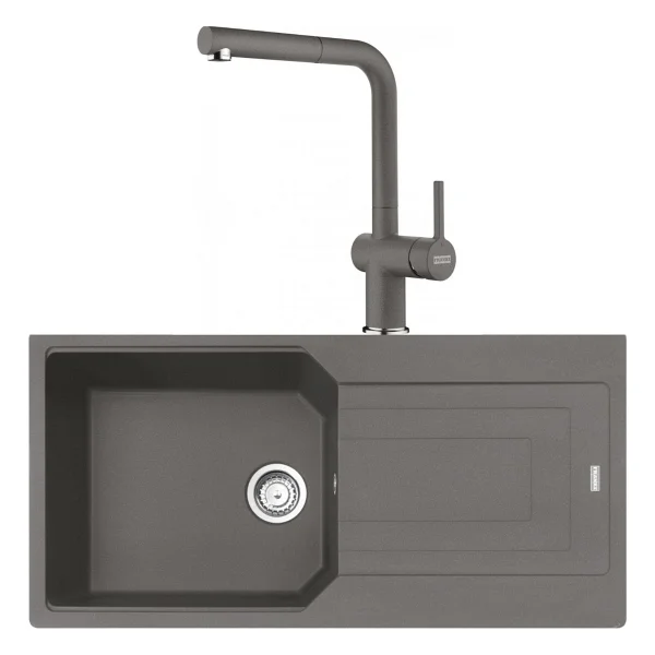 Franke Urban Ubg 611-100 Stone Grey Granit Eviye + Active Plus Doccia Batarya - Görsel 6