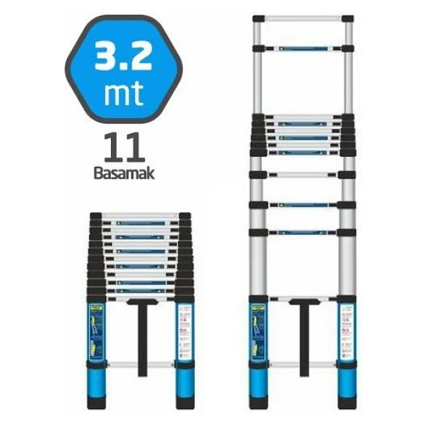Master 504321 Teleskopik Merdiven 11 Basamak 320 cm - Görsel 3