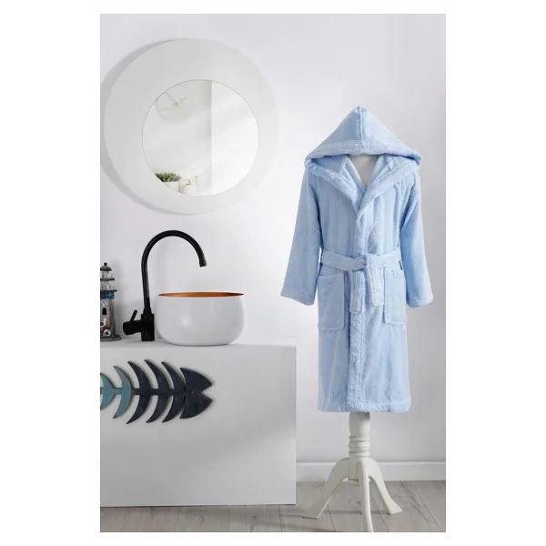 Özdilek Özdilekçocuk Bornoz - Bebek Mavisi - 9 - 10 Yaş - Görsel 6