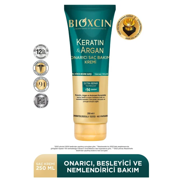 Bioxcin Keratin & Argan Onarıcı 250 ml 4 Adet Saç Kremi - Görsel 6