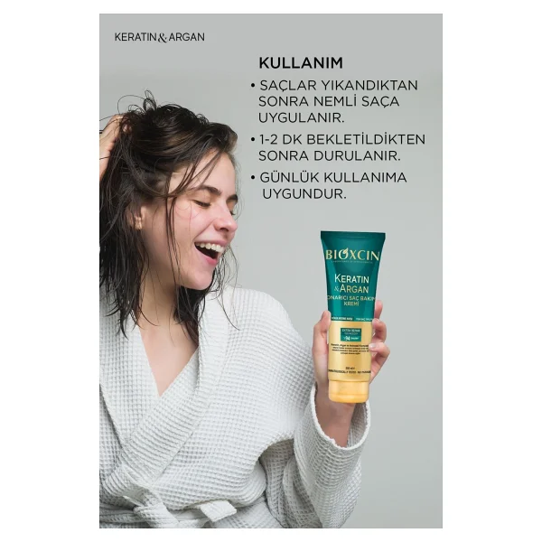 Bioxcin Keratin & Argan Onarıcı 250 ml 4 Adet Saç Kremi - Görsel 4