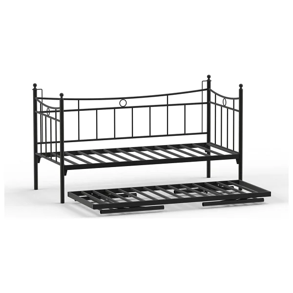 Unimet Daily Yavrulu Karyola Daybed Tek-Çift Kişilik Metal Karyola Siyah - 90 x 200 cm - Görsel 5