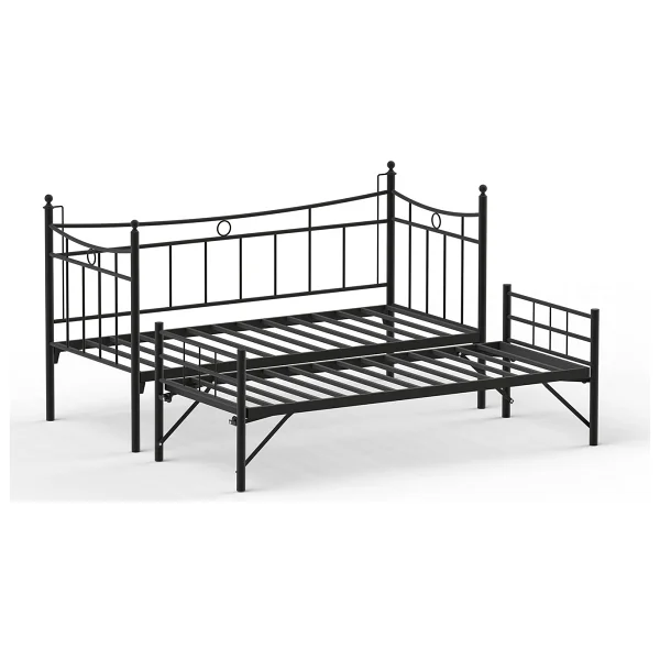 Unimet Daily Yavrulu Karyola Daybed Tek-Çift Kişilik Metal Karyola Siyah - 90 x 200 cm - Görsel 6