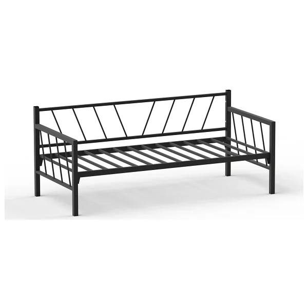 Unimet Glory Daybed Tek Kişilik Sedir Divan Metal Karyola 90 x 200 cm - Siyah - Görsel 6