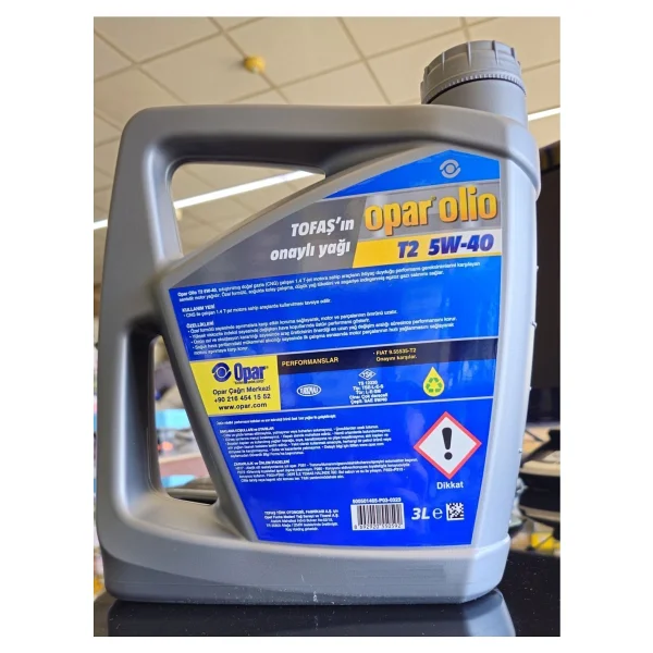 Opar Olio T2 5W-40 3 lt Motor Yağı - Görsel 2