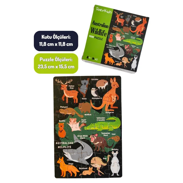 Doerkids Avustralya Vahşi Yaşam Eğitici Mini Puzzle 40 Parça 268691 - Görsel 3