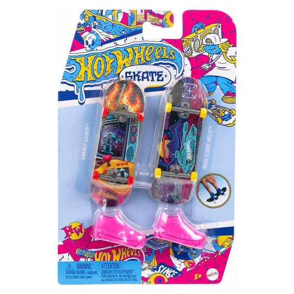 Hot Wheels Skate Retro Temalı İkili Parmak Kaykay ve Ayakkabı HXL17 - Görsel 4