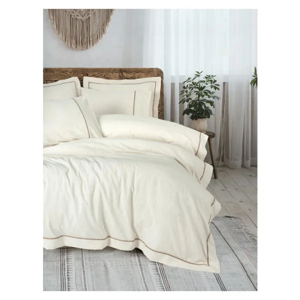 Cotton Box Banded İnborn Kahve Çift Kişilik Nevresim Takımı - Görsel 3