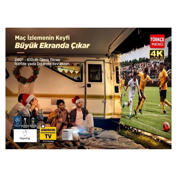 Vankyo H300A Full HD Wi-Fi Android Taşınabilir Beyaz Projeksiyon Cihazı - Görsel 6