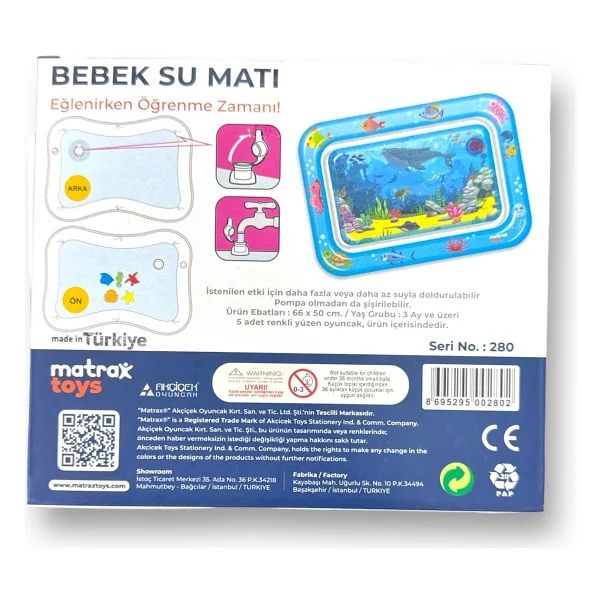 Dayanıklı Şişirilebilen Bebek Su Aktivite ve Oyun Matı - Görsel 5