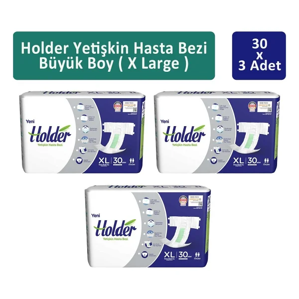 Holder Belbantlı Ekstra Büyük Boy XL 30'lu 3 Adet Hasta Bezi - Görsel 6