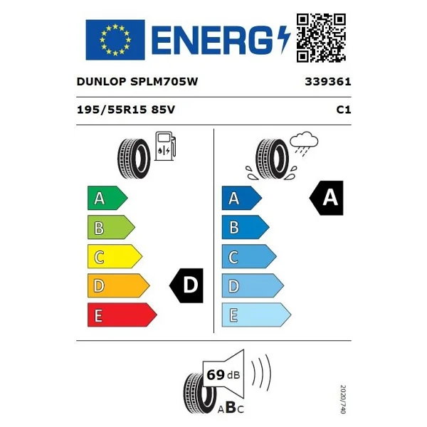 Dunlop SP Sport LM705 195/55 R15 85V XL Yaz Lastiği - 2024 - Görsel 2