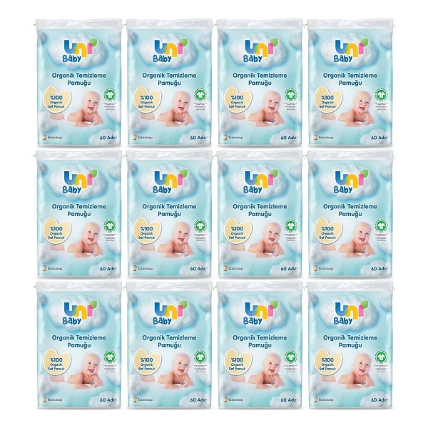 Uni Baby Bebek Temizleme Pamuğu 60'lı 12 Adet - Görsel 3