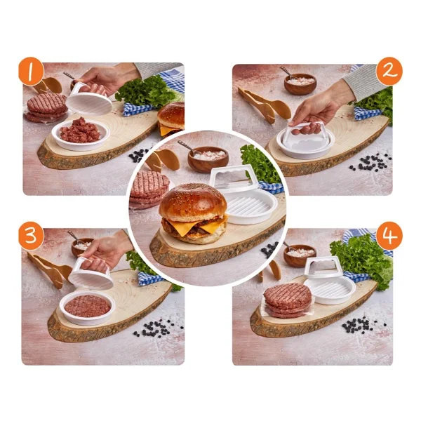 Rotanev Hamburger ve Köfte Kalıbı Köfte Presi Şekillendirici Burger Press Pratik Köfte Yapma Aparatı - Görsel 2