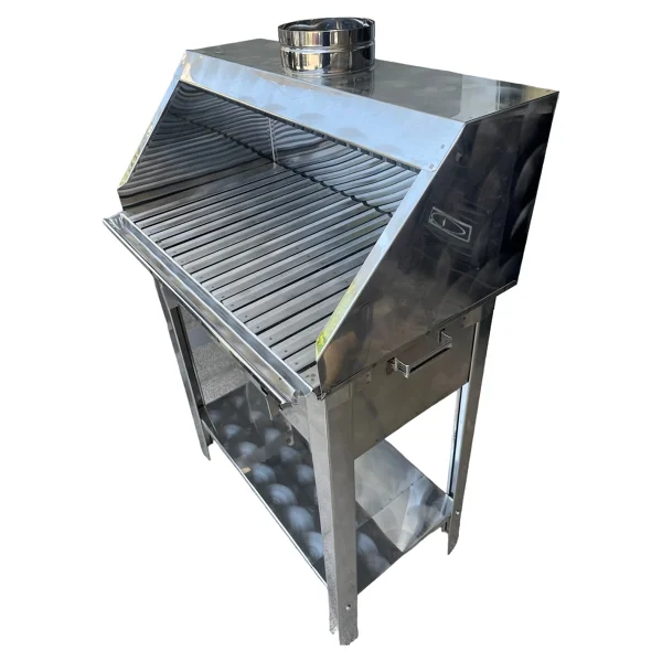 Topsöken Paslanmaz Kömürlü Mangal 35 x 60 cm Bacalı Barbekü - Görsel 2