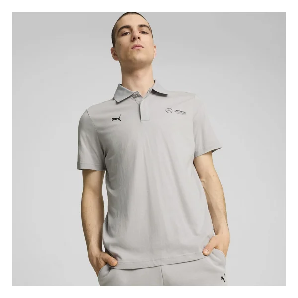 Puma Mercedes AMG Petronas F1 Essentials 627352-02 Gri Kısa Kollu Polo Yaka Erkek Tişört - Görsel 3