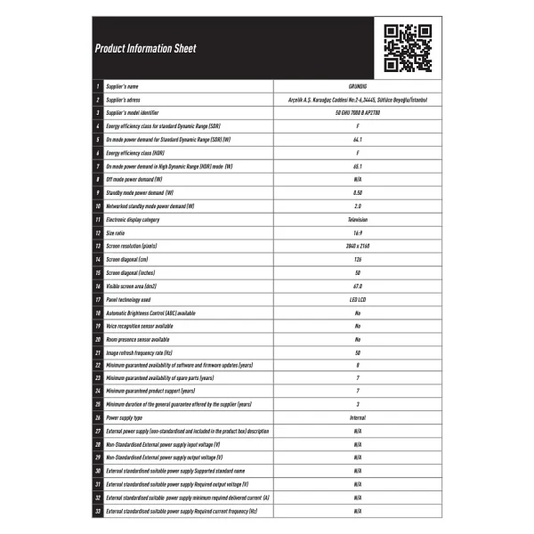 Grundig 50 GHU 7000 B 4K Ultra HD 50" 127 Ekran Uydu Alıcılı Android Smart LED TV - Görsel 7