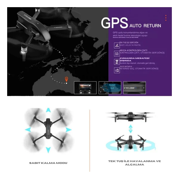 Q868 Wltoys Drone 3 Km Menzil 4K Full Hd -Gepettoys - Görsel 2