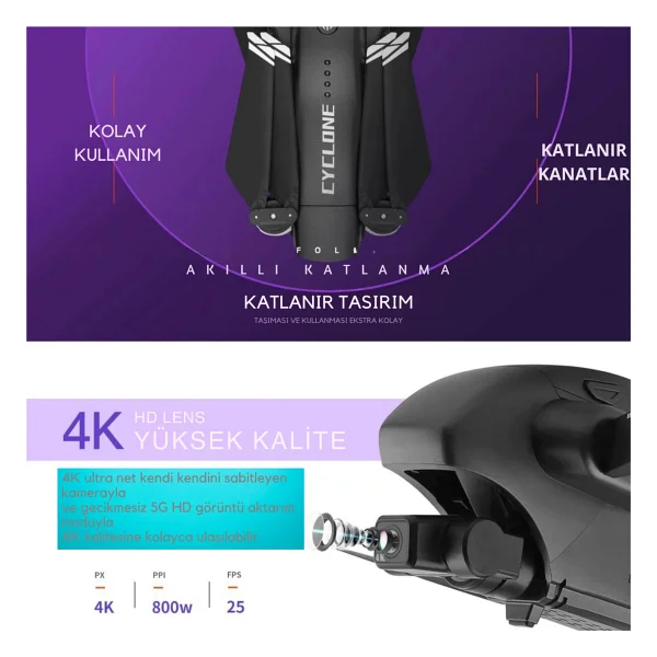 Q868 Wltoys Drone 3 Km Menzil 4K Full Hd -Gepettoys - Görsel 4