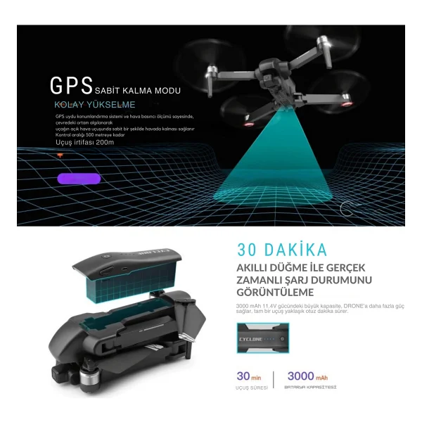 Q868 Wltoys Drone 3 Km Menzil 4K Full Hd -Gepettoys - Görsel 5