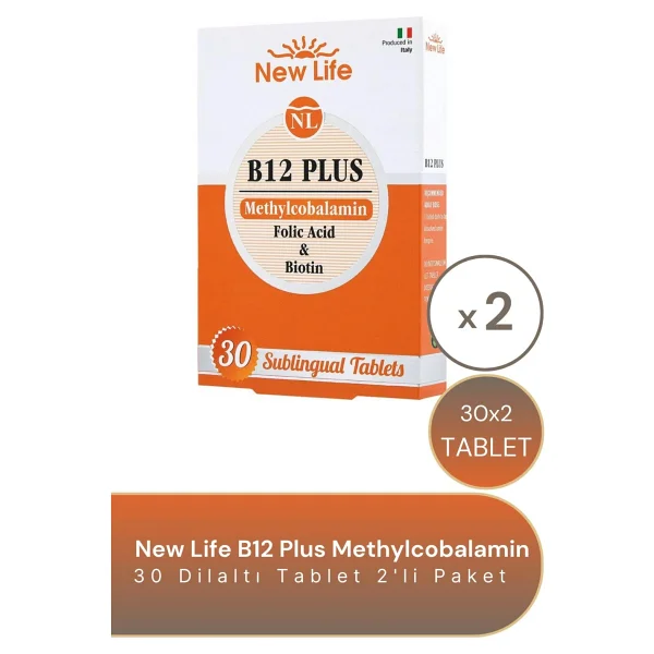 New Life B12 Plus 30 Dilaltı Tablet 2'li - Görsel 5