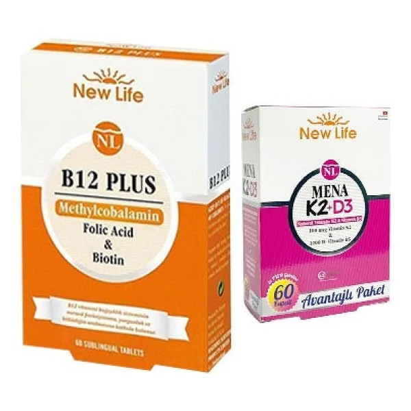 New Life B12 Plus 60 Tablet & Mena K2 + D3 30 Kapsül - Görsel 2
