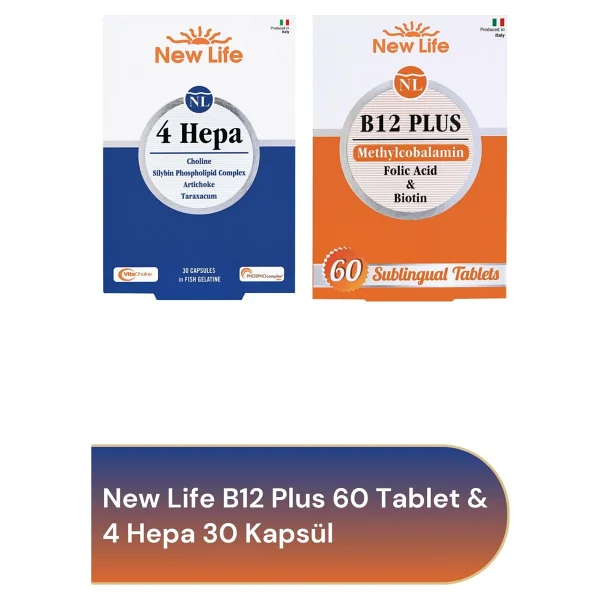 New Life 4 Hepa 30 Softgel Kapsül + New Life B12 Plus Methylcobalamin 60 Tablet - Görsel 6