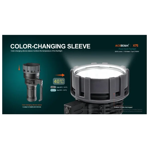 Acebeam X75 80000 Lümen LED El Feneri - Görsel 5
